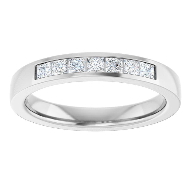 14K Gold Lab-Grown Diamond Channel-Set Seven-Stone Band - White Gold - view 8