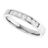 14K Gold Lab-Grown Diamond Channel-Set Seven-Stone Band - White Gold - view 10