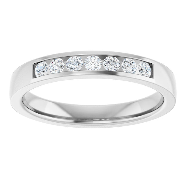 14K Gold Lab-Grown Diamond Channel-Set Seven-Stone Band - White Gold - view 8