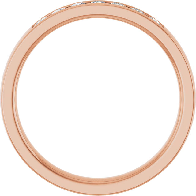 14K Gold Lab-Grown Diamond Channel-Set Seven-Stone Band - Rose Gold - view 7