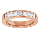 14K Gold Lab-Grown Diamond Channel-Set Seven-Stone Band - Rose Gold - view 8