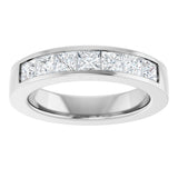 14K Gold Lab-Grown Diamond Channel-Set Seven-Stone Band - White Gold - view 8