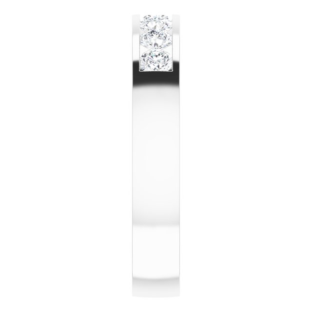 14K Gold Lab-Grown Diamond Channel-Set Seven-Stone Band - White Gold - view 9