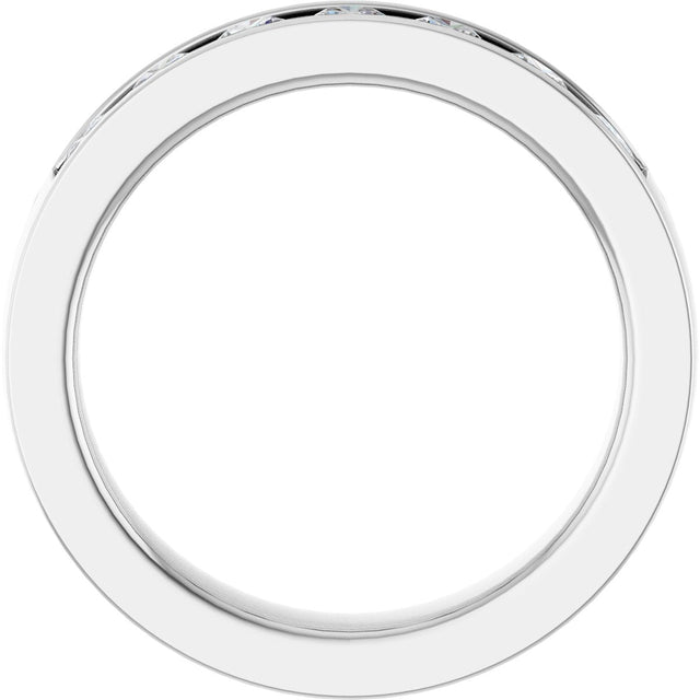 14K Gold Lab-Grown Diamond Channel-Set Seven-Stone Band - White Gold - view 7