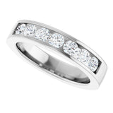 14K Gold Lab-Grown Diamond Channel-Set Seven-Stone Band - White Gold - view 10