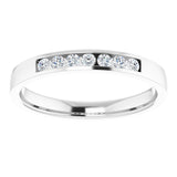 14K Gold Lab-Grown Diamond Channel-Set Seven-Stone Band - White Gold - view 8