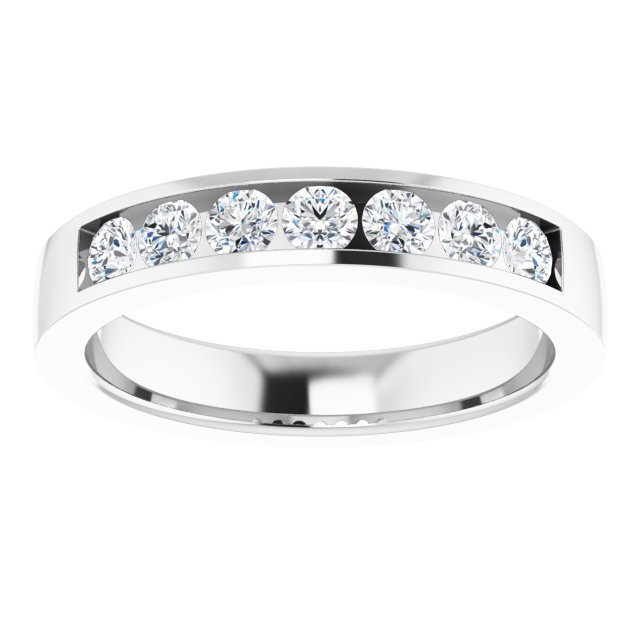 14K Gold Lab-Grown Diamond Channel-Set Seven-Stone Band - White Gold - view 8