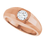 14K Gold Lab-Grown Diamond Beveled-Edge Bezel-Set Band - Rose Gold - view 5