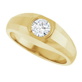 14K Gold Lab-Grown Diamond Beveled-Edge Bezel-Set Band - Yellow Gold - view 5