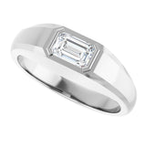 Platinum Lab-Grown Diamond Beveled-Edge Bezel-Set Band - view 5