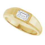 14K Gold Lab-Grown Diamond Beveled-Edge Bezel-Set Band - Yellow Gold - view 5