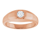 14K Gold Lab-Grown Diamond Beveled-Edge Bezel-Set Band - Rose Gold - view 3