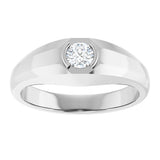 14K Gold Natural Diamond Beveled-Edge Bezel-Set Band – 1/4–3/8 CTW - White Gold - view 3