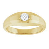 14K Gold Lab-Grown Diamond Beveled-Edge Bezel-Set Band - Yellow Gold - view 3