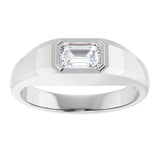 14K Gold Lab-Grown Diamond Beveled-Edge Bezel-Set Band - White Gold - view 3