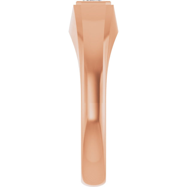 14K Gold Lab-Grown Diamond Beveled-Edge Bezel-Set Band - Rose Gold - view 4