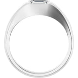 Platinum Lab-Grown Diamond Beveled-Edge Bezel-Set Band - view 2
