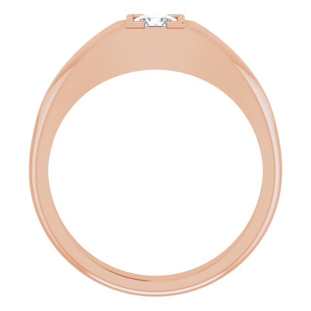 14K Gold Lab-Grown Diamond Beveled-Edge Bezel-Set Band - Rose Gold - view 2