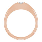 14K Gold Natural Diamond Beveled-Edge Bezel-Set Band – 1/4–3/8 CTW - Rose Gold - view 2