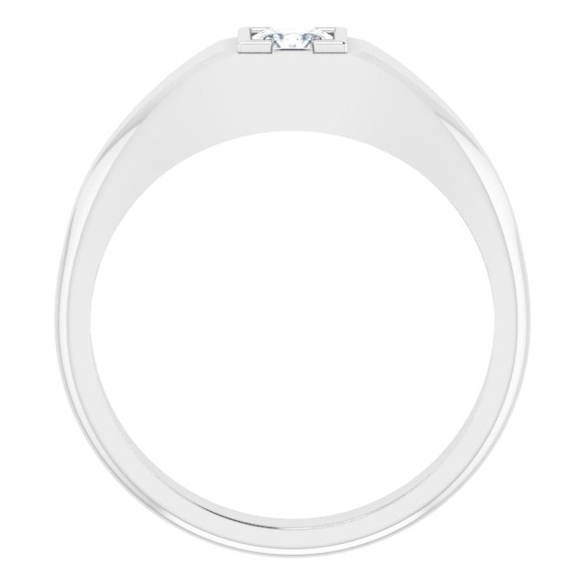 Platinum Lab-Grown Diamond Beveled-Edge Bezel-Set Band - view 2