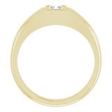 14K Gold Natural Diamond Beveled-Edge Bezel-Set Band – 1/4–3/8 CTW - Yellow Gold - view 2