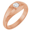 14K Gold Natural Diamond Beveled-Edge Bezel-Set Band – 1/4–3/8 CTW - Rose Gold