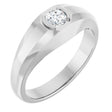 Platinum Lab-Grown Diamond Beveled-Edge Bezel-Set Band