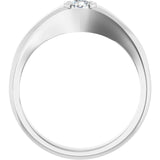 Platinum Lab-Grown Diamond Beveled-Edge Bezel-Set Band - view 2