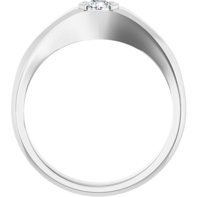 Platinum Lab-Grown Diamond Beveled-Edge Bezel-Set Band - view 2