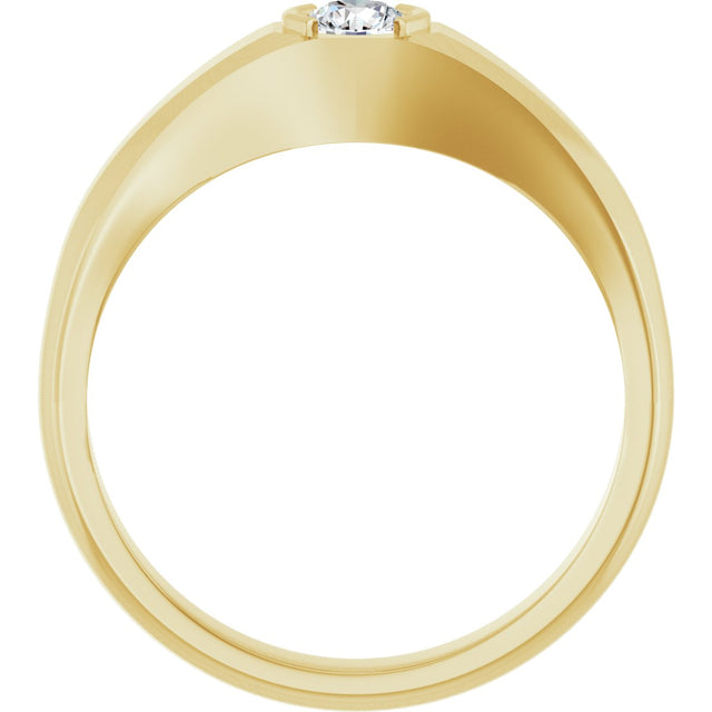 14K Gold Natural Diamond Beveled-Edge Bezel-Set Band – 1/4–3/8 CTW - Yellow Gold - view 2