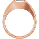 14K Gold Lab-Grown Diamond Beveled-Edge Bezel-Set Band - Rose Gold - view 2