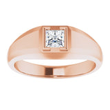 14K Gold Natural Diamond Beveled-Edge Bezel-Set Band – 1/4–3/8 CTW - Rose Gold - view 3