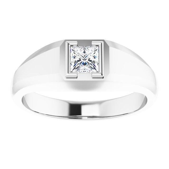 14K Gold Natural Diamond Beveled-Edge Bezel-Set Band – 1/4–3/8 CTW - White Gold - view 3