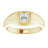 14K Gold Natural Diamond Beveled-Edge Bezel-Set Band – 1/4–3/8 CTW - Yellow Gold - view 3