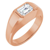 14K Gold Lab-Grown Diamond Beveled-Edge Bezel-Set Band - Rose Gold