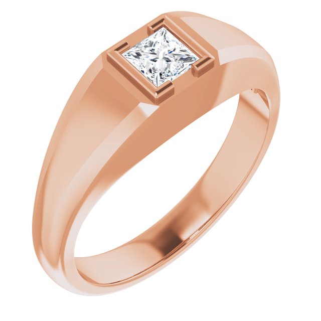 14K Gold Natural Diamond Beveled-Edge Bezel-Set Band – 1/4–3/8 CTW - Rose Gold
