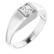 Platinum Natural Diamond Beveled-Edge Bezel-Set Band – 1/4–3/8 CTW