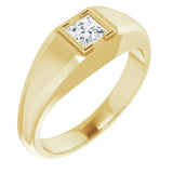 14K Gold Natural Diamond Beveled-Edge Bezel-Set Band – 1/4–3/8 CTW - Yellow Gold