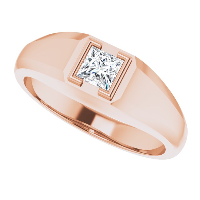 14K Gold Natural Diamond Beveled-Edge Bezel-Set Band – 1/4–3/8 CTW - Rose Gold - view 5