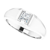 Platinum Lab-Grown Diamond Beveled-Edge Bezel-Set Band - view 5