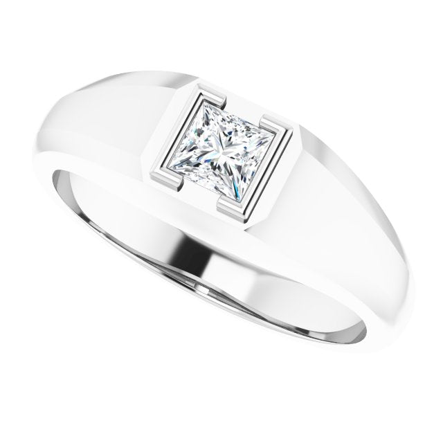 14K Gold Natural Diamond Beveled-Edge Bezel-Set Band – 1/4–3/8 CTW - White Gold - view 5