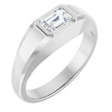 Platinum Lab-Grown Diamond Beveled-Edge Bezel-Set Band