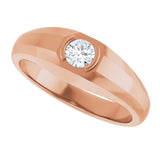 14K Gold Natural Diamond Beveled-Edge Bezel-Set Band – 1/4–3/8 CTW - Rose Gold - view 5