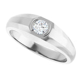 14K Gold Natural Diamond Beveled-Edge Bezel-Set Band – 1/4–3/8 CTW - White Gold - view 5