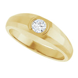 14K Gold Natural Diamond Beveled-Edge Bezel-Set Band – 1/4–3/8 CTW - Yellow Gold - view 5
