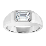 Platinum Lab-Grown Diamond Beveled-Edge Bezel-Set Band - view 3