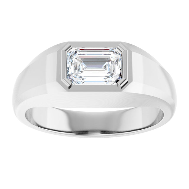 Platinum Lab-Grown Diamond Beveled-Edge Bezel-Set Band - view 3