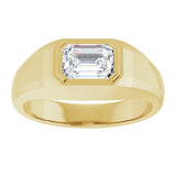 14K Gold Lab-Grown Diamond Beveled-Edge Bezel-Set Band - Yellow Gold - view 3