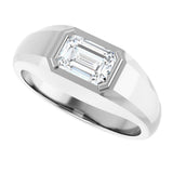 Platinum Lab-Grown Diamond Beveled-Edge Bezel-Set Band - view 5