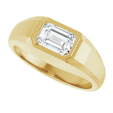 14K Gold Lab-Grown Diamond Beveled-Edge Bezel-Set Band - Yellow Gold - view 5